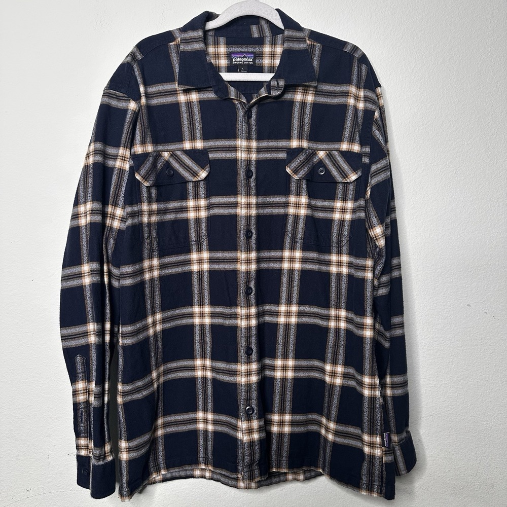 Patagonia Men's Long-sleeve Fjord Flannel, Heavy Weight Size L Warm